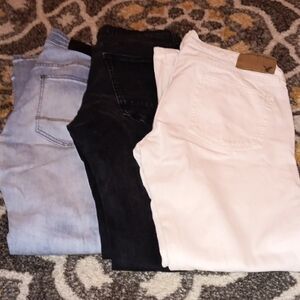 Denim Jeans Trio - Light Blue, Black, White